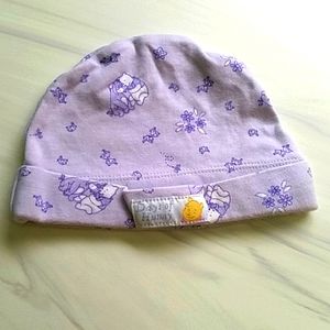 Winnie the Pooh & Eyore Girls Cotton Baby Hat 3-6 mth purple